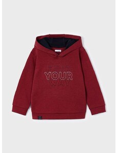 Otroški pulover Mayoral rdeča barva, s kapuco