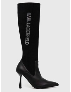 Elegantni škornji Karl Lagerfeld PANDARA II ženski, črna barva, KL31376F