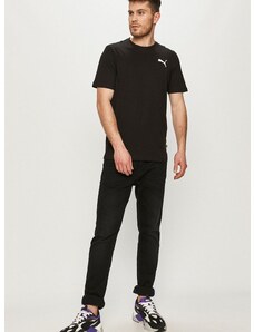 Bombažna kratka majica Puma moški, črna barva