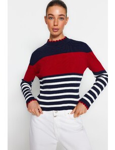 Trendyol Navy Blue Color Block pulover za pletenine