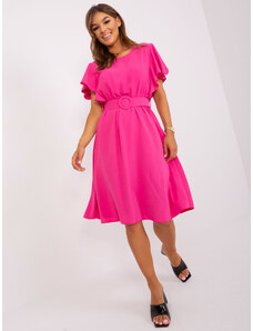 Fashionhunters Dark pink viscose casual dress
