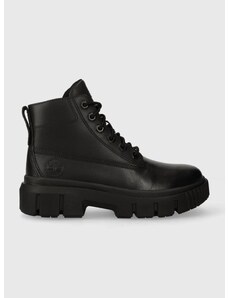 Usnjeni nizki škornji Timberland Greyfield Leather Boot ženski, črna barva, TB0A5ZDR0011