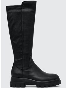 Usnjeni elegantni škornji AGL MALIKA ženski, črna barva, D756564PGKA1121049