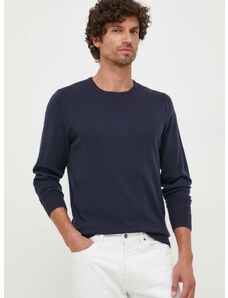 Volnen pulover Calvin Klein moški, mornarsko modra barva
