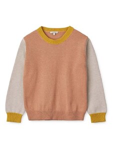 Otroški bombažen pulover Liewood oranžna barva