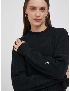 Volnen pulover Calvin Klein Jeans ženski, črna barva