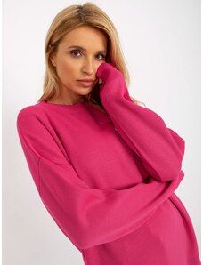 Fashionhunters Fuchsia Women's Oversize Sweater with Long Sleeves