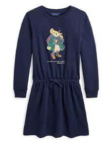 Otroška obleka Polo Ralph Lauren mornarsko modra barva