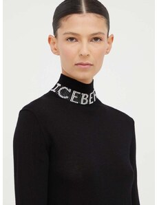 Volnen pulover Iceberg ženski, črna barva