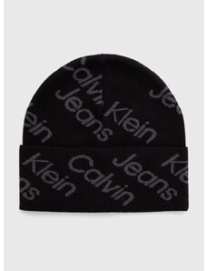 Bombažna kapa Calvin Klein Jeans črna barva