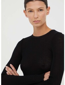 Volnen pulover Samsoe Samsoe ženski, črna barva