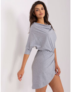 Fashionhunters Grey casual cotton dress