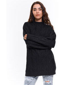 GATE Dolgi ženski pulover z vzorcem kitk