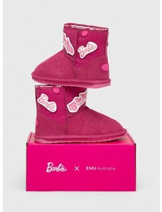 Otroški zimski čevlji iz semiša Emu Australia x Barbie, Wallaby Mini Play roza barva