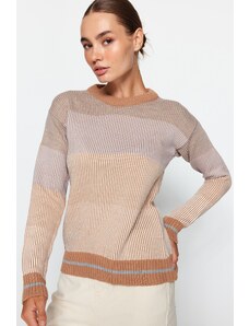 Trendyol Camel Color Block pulover za pletenine