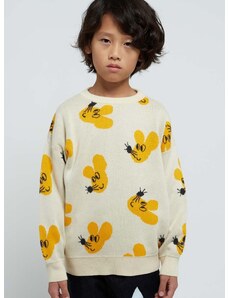 Otroški bombažen pulover Bobo Choses bela barva