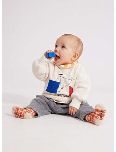 Bombažen pulover za dojenčka Bobo Choses bela barva