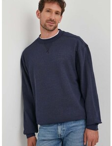 Bombažen pulover BOSS ORANGE moški, mornarsko modra barva