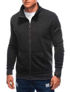 Buďchlap Modni temno siv pulover z zadrgo B1605