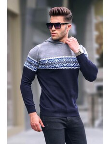 Madmext Men's Gray Hoodie Sweater 5624