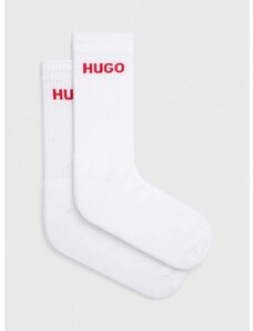 Nogavice HUGO 6-pack moški, bela barva