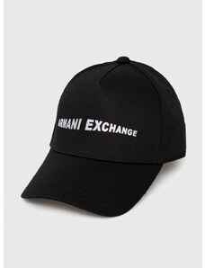 Bombažna bejzbolska kapa Armani Exchange črna barva