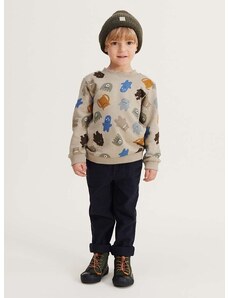Otroški bombažen pulover Liewood bež barva
