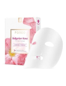 Hidratantna maska za navlaženo in poživljeno kožo FOREO Bulgarian Rose 3-pack