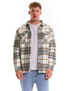 GATE Moška karirasta jakna s podlogo iz imitacije ovčje kože