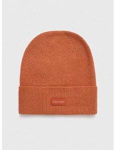 Kapa s primesjo volne Calvin Klein oranžna barva