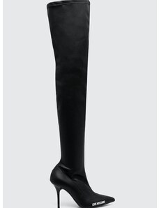 Elegantni škornji Love Moschino SPILLO95 ženski, črna barva, JA26109G0HIEZ000