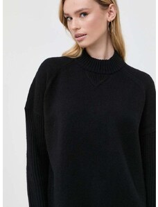 Volnen pulover BOSS ženski, črna barva