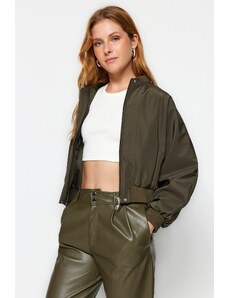 Trendyol Khaki prevelik Shirring podroben vodoodporen plašč bombniške jakne