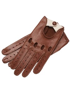 1861 Glove manufactory Rome Saddle Brown and Creme Leather Gloves