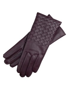 1861 Glove manufactory Trani Aubergine Leather Gloves