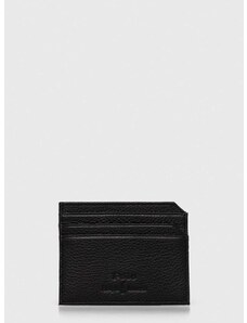 Usnjen etui za kartice Polo Ralph Lauren črna barva