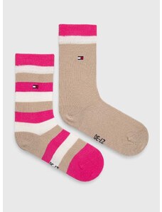 Otroške nogavice Tommy Hilfiger 2-pack roza barva