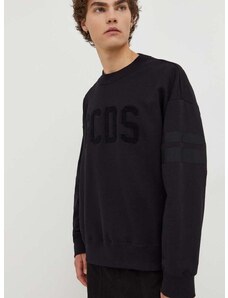 Bombažen pulover GCDS moška, črna barva