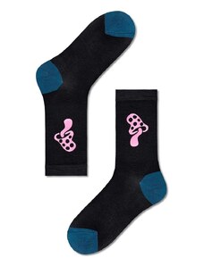 Nogavice Happy Socks Caroline Crew Sock ženske, črna barva