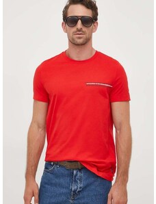 Bombažna kratka majica Tommy Hilfiger rdeča barva