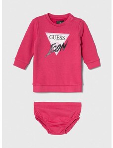 Otroška obleka Guess roza barva