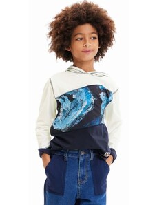 Otroški bombažen pulover Desigual s kapuco