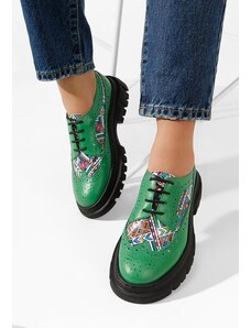 Zapatos Brogue čevlji Henise V5 Zelena