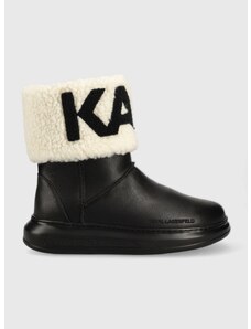 Usnjene snežke Karl Lagerfeld Kapri Kosi, črna barva