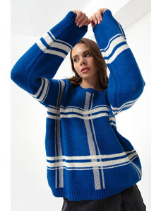 Lafaba ženski Sax Crew pulover s karirastim vzorcem