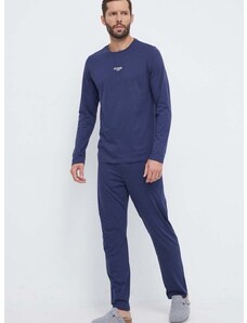 Bombažna pižama Guess mornarsko modra barva