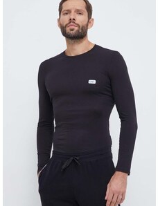 Majica z dolgimi rokavi lounge Emporio Armani Underwear črna barva