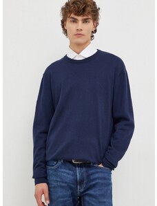 Volnen pulover Les Deux moški, mornarsko modra barva