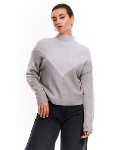 GATE Ženski pleten pulover z visokim ovratnikom