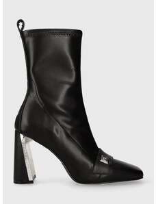 Usnjeni gležnarji Karl Lagerfeld MASQUE ženski, črna barva, KL30760